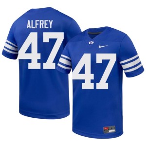 Berkley Alfrey College Football Mens #47 Limited Royal BYU Jersey 955334-743