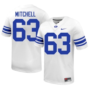 Bruce Mitchell Embroidery White College Football Men's The Y #63 Jersey 271183-281