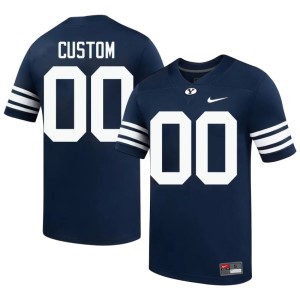 Custom Navy BYU Cougs University #00 Men College Football Jerseys 287136-732