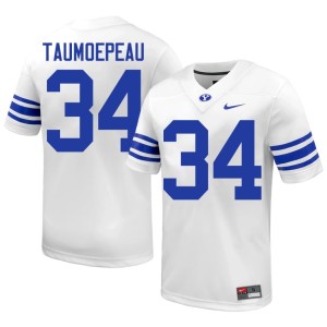Daniel Taumoepeau Men College Football White The Y #34 Game Jersey 278979-694