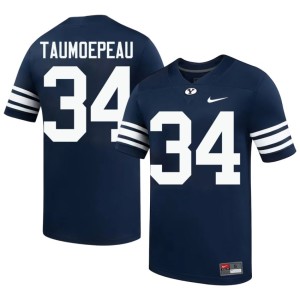 Daniel Taumoepeau Replica Navy College Football #34 Brigham Young University Cougars Mens Jerseys 153669-782