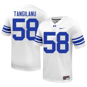 David Tangilanu Men's NCAA Brigham Young University #58 White College Football Jersey 978058-521