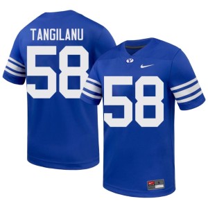 David Tangilanu Men's #58 Brigham Young University Stitched College Football Royal Jerseys 673898-417