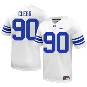 Hunter Clegg College Football #90 Official Cougars Men White Jerseys 852622-458