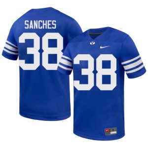 Ian Sanches College Football Royal BYU Mens #38 Embroidery Jerseys 679651-626