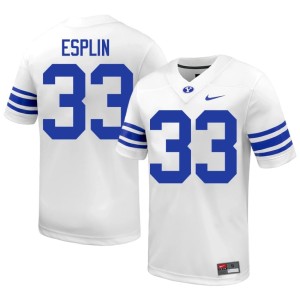 Jared Esplin Men Embroidery College Football #33 Cougs White Jerseys 948878-717
