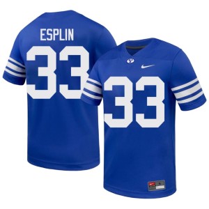 Jared Esplin College Football Mens #33 Royal University Brigham Young University Jersey 515399-794
