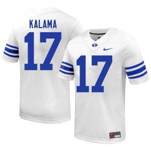 Jarinn Kalama High School Men's White #17 BYU Cougs College Football Jerseys 604542-145