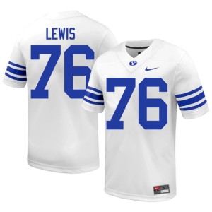 Jeff Lewis Alumni College Football #76 White BYU Cougs Men Jerseys 145834-391