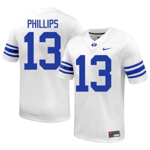 Jojo Phillips White College Football Alumni Mens BYU #13 Jersey 637951-348
