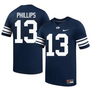 Jojo Phillips #13 NCAA Men Navy College Football Brigham Young University Jersey 694125-606
