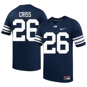 Jordyn Criss Men The Y #26 High School College Football Navy Jersey 327144-235