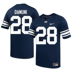 Jovesa Damuni College Football Men's The Y #28 Navy Replica Jersey 854707-984