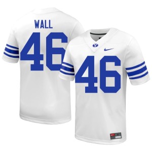 Kendal Wall College Football Limited Mens Brigham Young University Cougars #46 White Jersey 102817-732