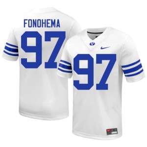 Kinilau Fonohema White College Football Cougars Embroidery Men #97 Jersey 934240-456