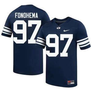 Kinilau Fonohema Navy Men #97 College Football BYU Cougs Limited Jersey 146245-204