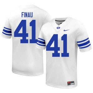 Lucky Finau White Mens Cougars College Football #41 Replica Jersey 526082-564