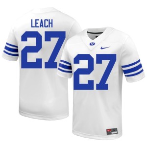 Matthias Leach Brigham Young University Men White Alumni #27 College Football Jersey 733811-456