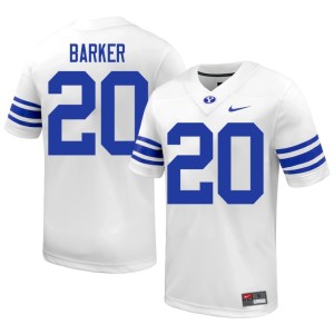 Max Barker Mens BYU #20 Game White College Football Jerseys 933065-733