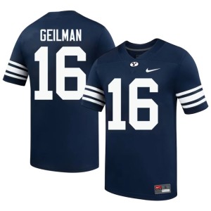 Owen Geilman College Football Mens #16 Navy Player Brigham Young University Jersey 496938-574