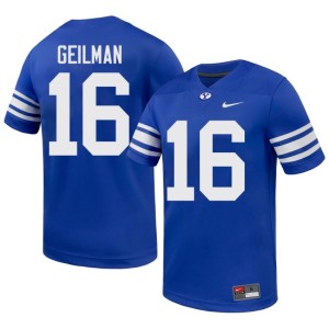 Owen Geilman Men #16 College Football NCAA Royal BYU Jersey 477392-939