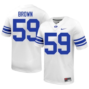 Siosefa Brown Men White College Football BYU Cougs Game #59 Jersey 887191-110