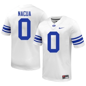Tei Nacua Alumni College Football #0 Brigham Young University Men's White Jersey 516612-762