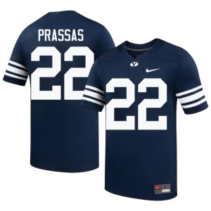 Tommy Prassas Men Cougs #22 College Football NCAA Navy Jerseys 156037-115