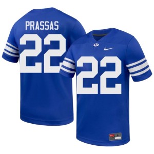 Tommy Prassas BYU Cougars #22 College Football Mens Player Royal Jersey 392819-469