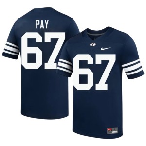 Trevor Pay College Football Men's Navy BYU Cougars NCAA #67 Jersey 503195-654