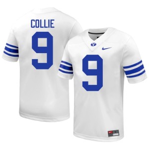 Austin Collie Men's White #9 College Football Replica The Y Jersey 253862-125