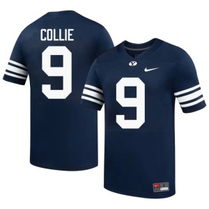 Austin Collie NCAA Brigham Young University Navy Mens #9 College Football Jerseys 433238-823