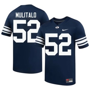 Bott Mulitalo Men #52 Replica College Football Brigham Young University Navy Jersey 381160-805