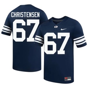 Brady Christensen #67 High School BYU Cougars Navy College Football Mens Jersey 273351-522