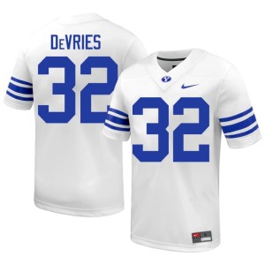 Cannon DeVries #32 2026-27 BYU Cougars Men's White College Football Jerseys 587328-680
