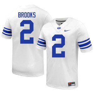 Chris Brooks Men College Football #2 BYU White High School Jersey 151607-966