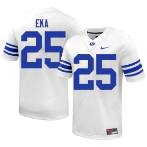 Devaughn Eka Brigham Young University Cougars White High School #25 Men's College Football Jersey 640057-929