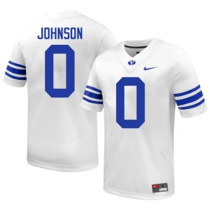 Evan Johnson Go Cougars College Football Mens White #0 NCAA Jerseys 679826-768
