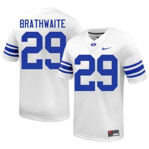 Justice Brathwaite College Football Official #29 Men White The Y Jerseys 753807-955