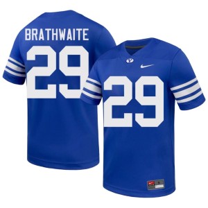 Justice Brathwaite College Football #29 Royal Official BYU Cougars Mens Jerseys 423547-640