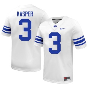 Kyler Kasper The Y Men's College Football White High School #3 Jersey 401347-910