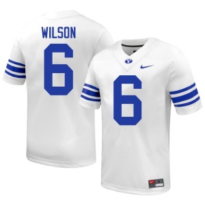 Marc Wilson #6 Mens College Football NCAA White Brigham Young University Jerseys 148914-155
