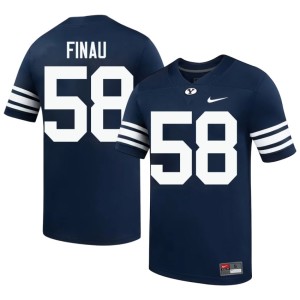 Paki Finau NCAA Cougs Mens #58 Navy College Football Jersey 392153-783