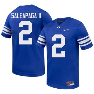 Roger Saleapaga II Embroidery BYU Cougars Men's #2 Royal College Football Jerseys 380646-792