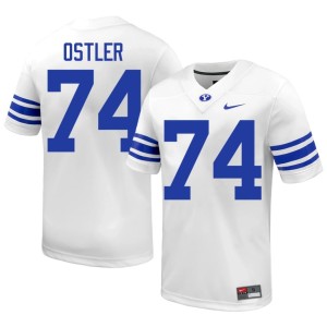 Trevin Ostler Alumni White College Football BYU Cougs #74 Mens Jersey 182943-873