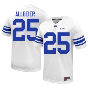 Tyler Allgeier White BYU College Football Men's #25 Player Jersey 869498-562