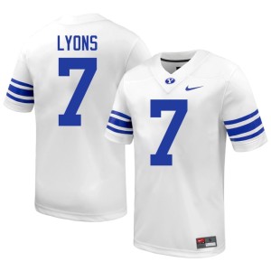 Walker Lyons #7 Men Embroidery Cougars White College Football Jersey 338800-571