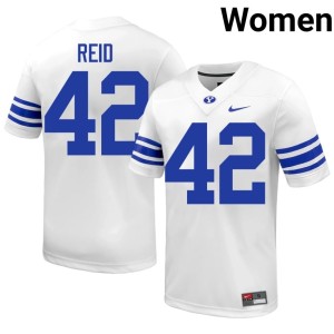 Adney Reid Women's White College Football #42 BYU Game Jerseys 110017-416