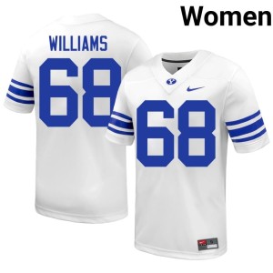 Andrew Williams Alumni College Football BYU White Women #68 Jerseys 194811-349