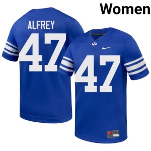 Berkley Alfrey #47 College Football BYU Cougs Women's Replica Royal Jerseys 151054-707